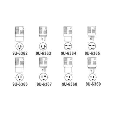 9U-6366: 2 poler, 3 ledninger, NEMA 5-20P