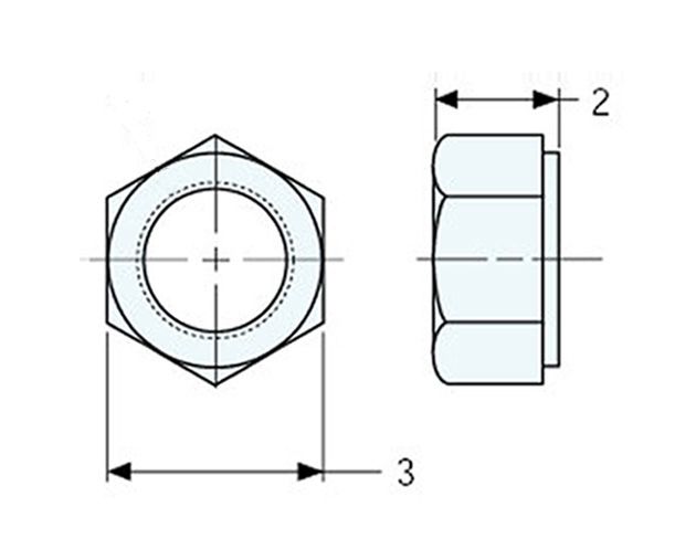 Гайки шестигранные самоконтрящиеся, оцинкованные