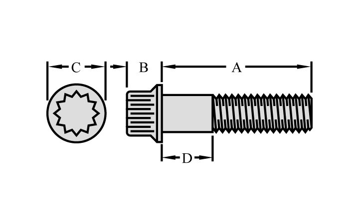 1T-0510: 12 Point Head Bolt | Cat® Parts Store