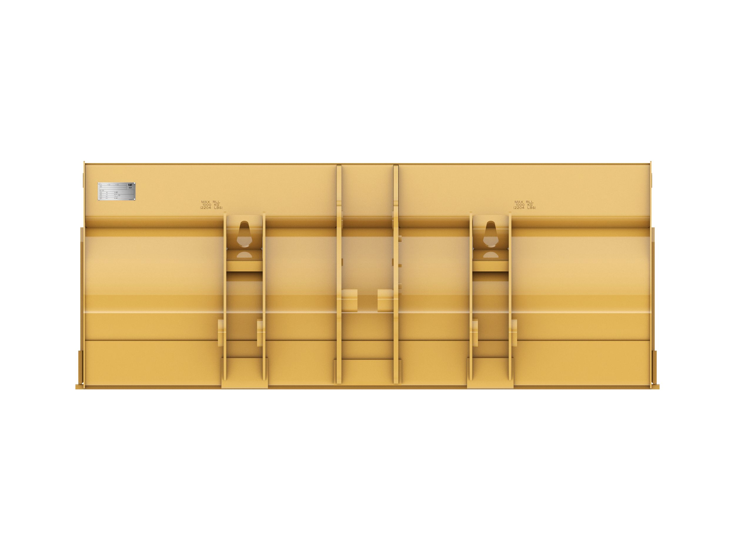 1.1 m3 (1.4 yd3), Single Tilt Pin On, Base Edge 