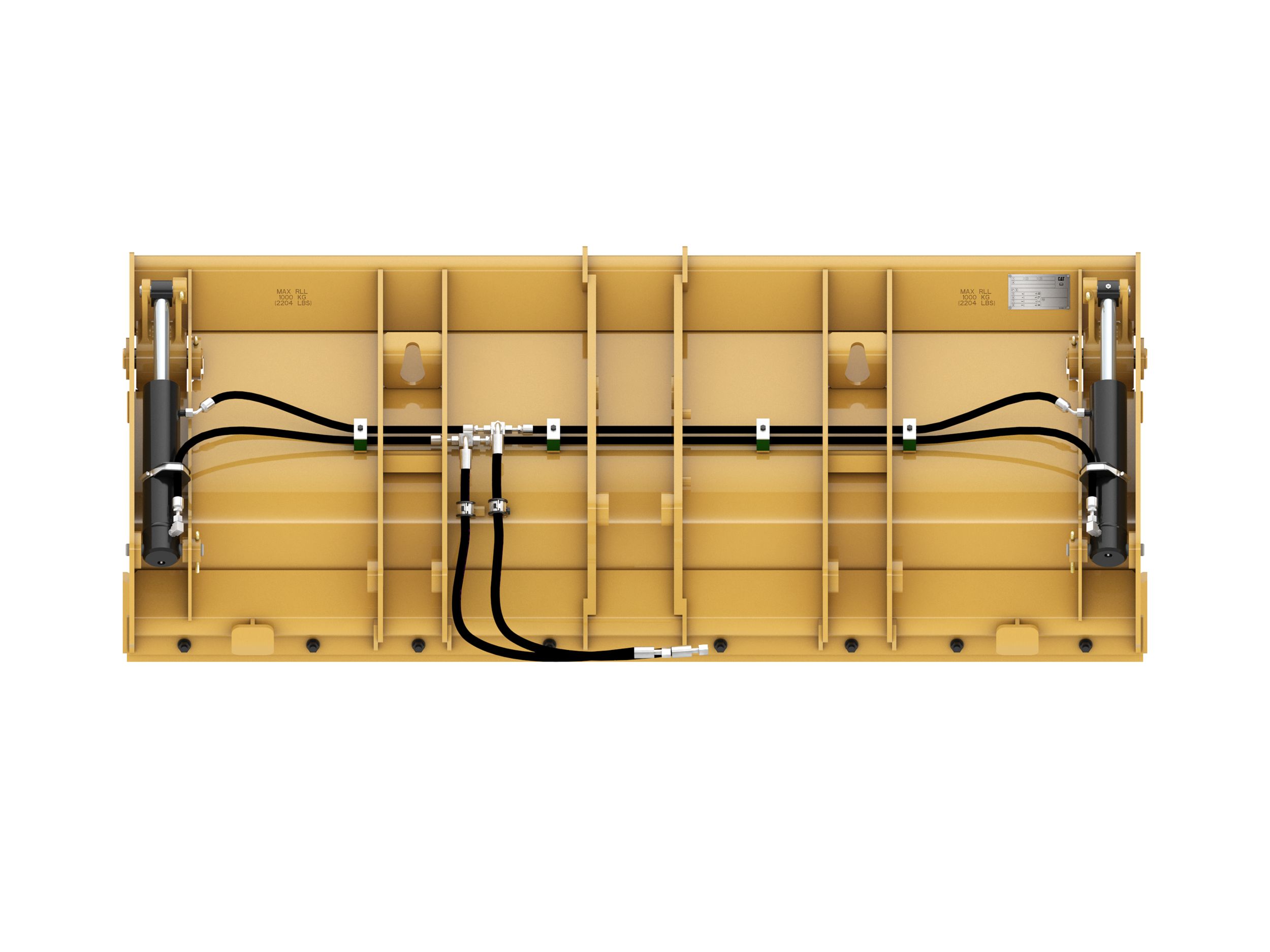 1.1 m3 (1.4 yd3), Single Tilt Pin On, Base Edge 