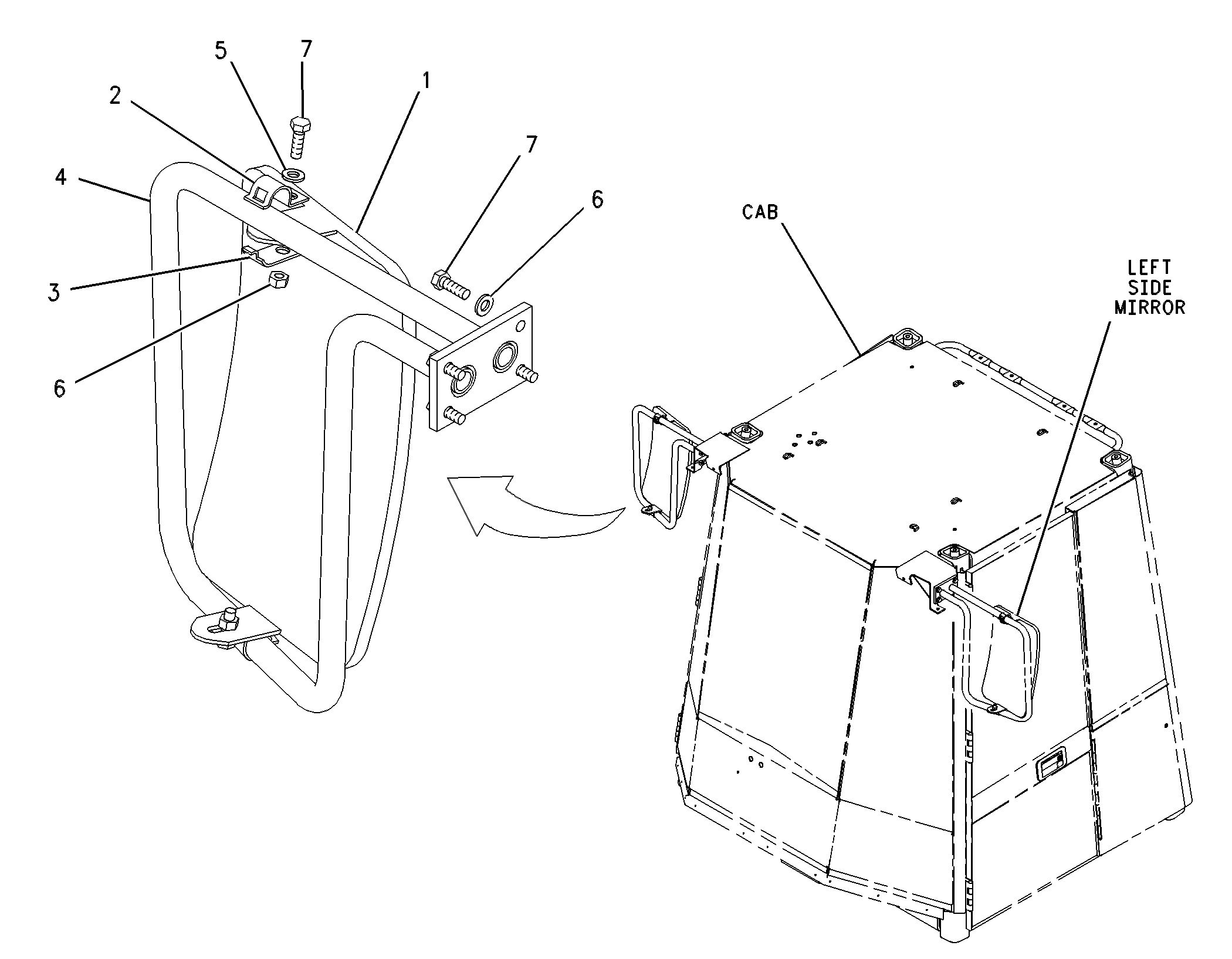 166-3416: Зеркало в сборе