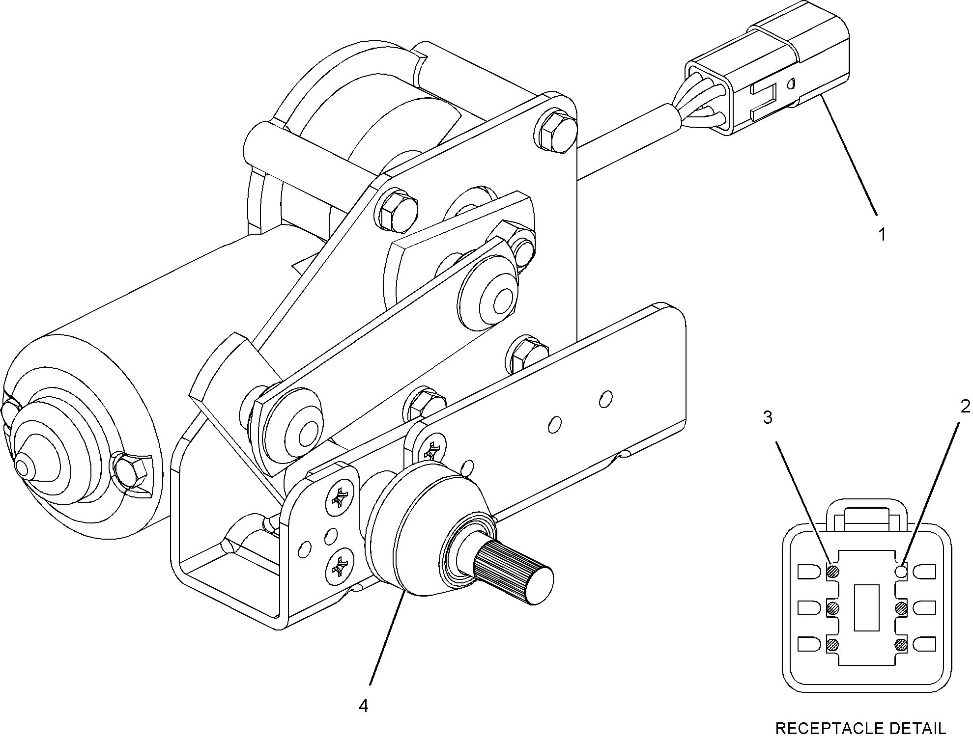 Электродвигатель стеклоочистителя в сборе