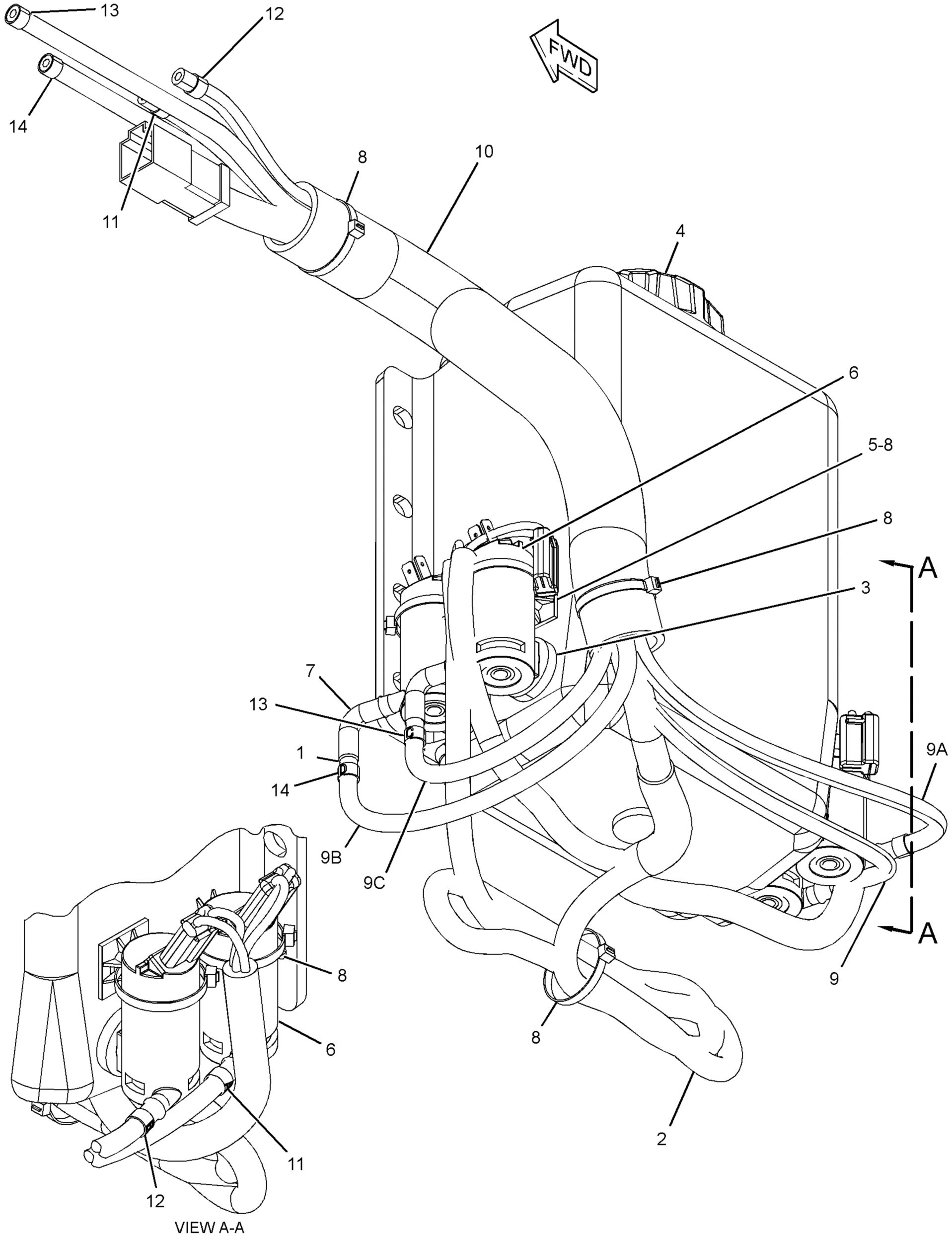 Бачок омывателя в сборе