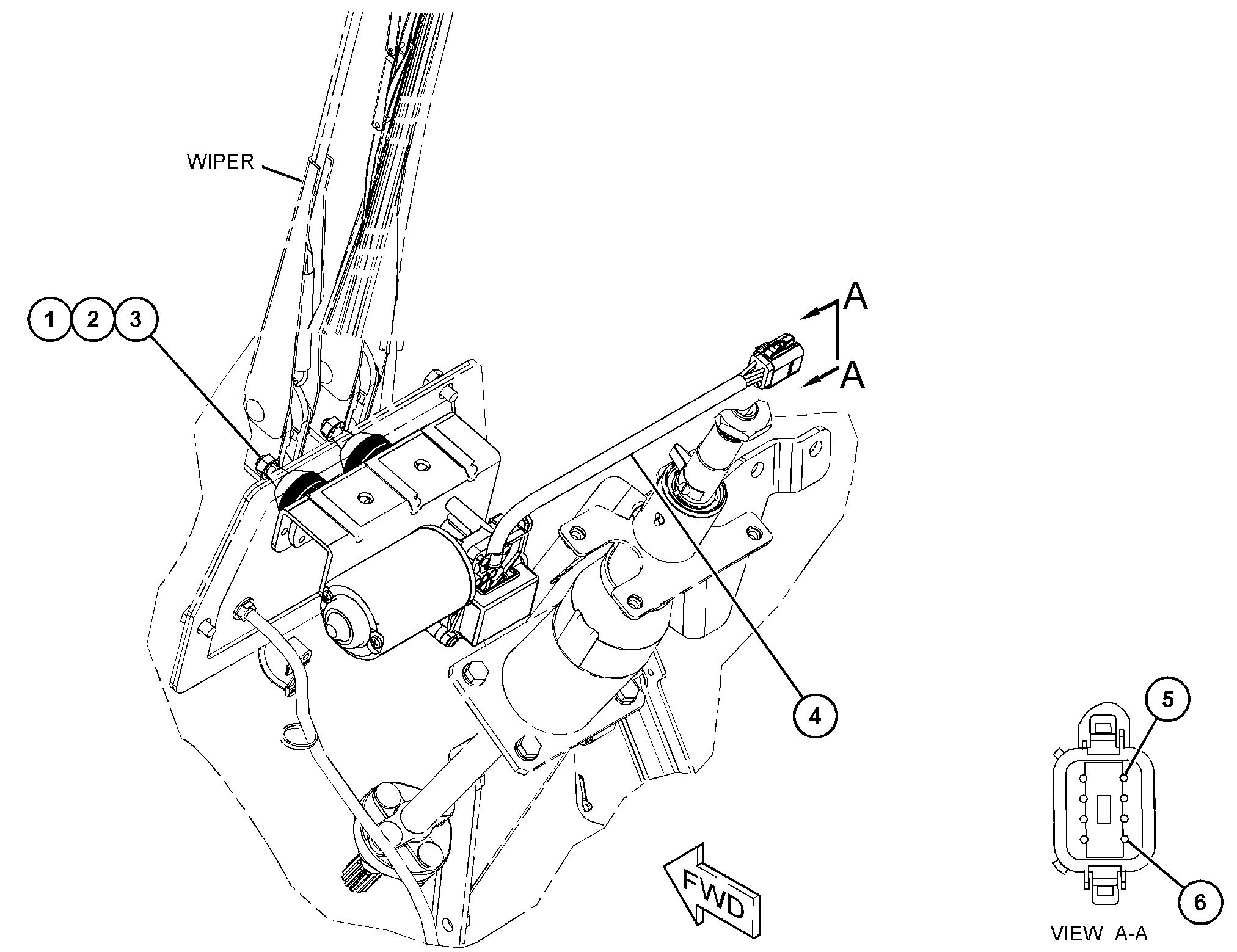 Электродвигатель стеклоочистителя в сборе