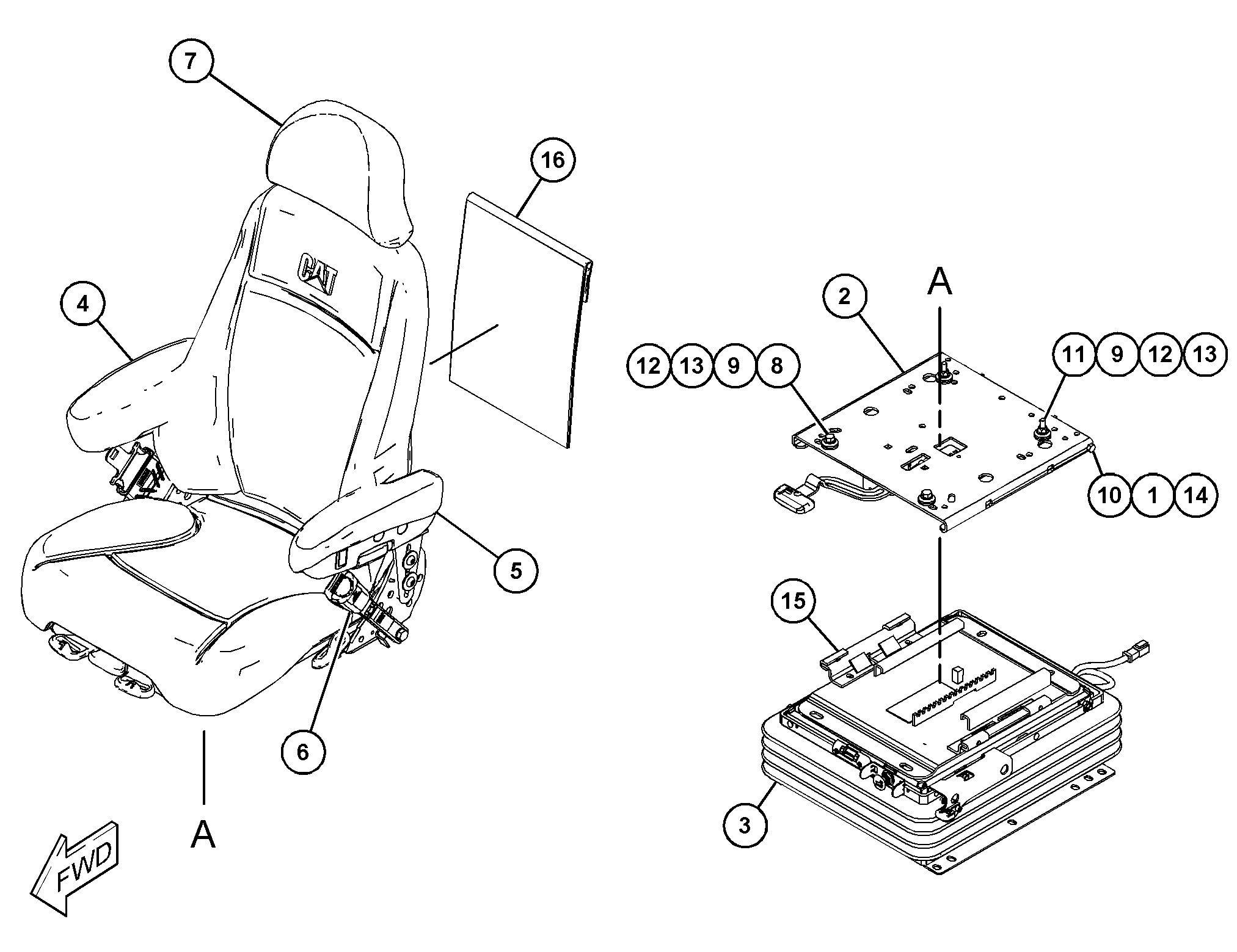 Сиденье в сборе (подвеска)