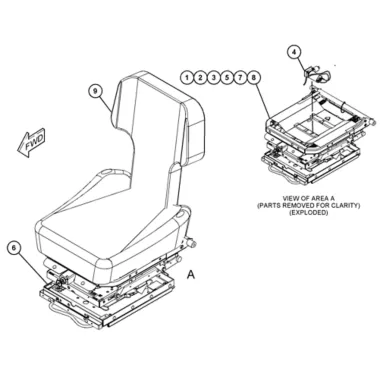 295-5002: Asiento con suspensión trasera en T