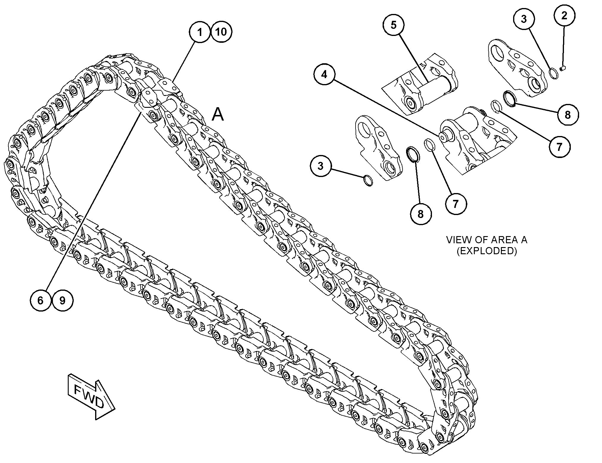 463-9336: ЗВЕНО ГУСЕНИЧНОЙ ЛЕНТЫ В СБОРЕ