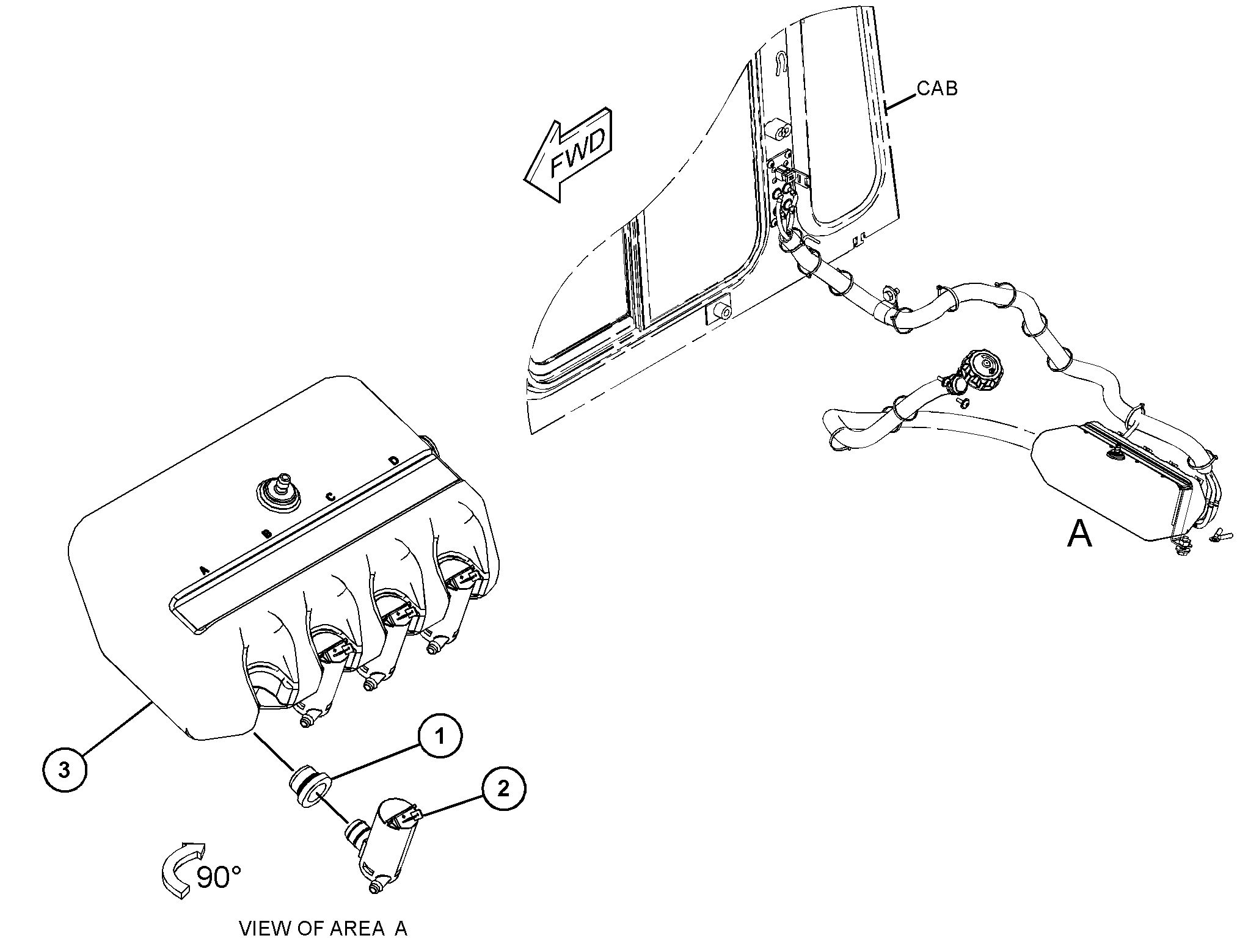 Бачок омывателя в сборе