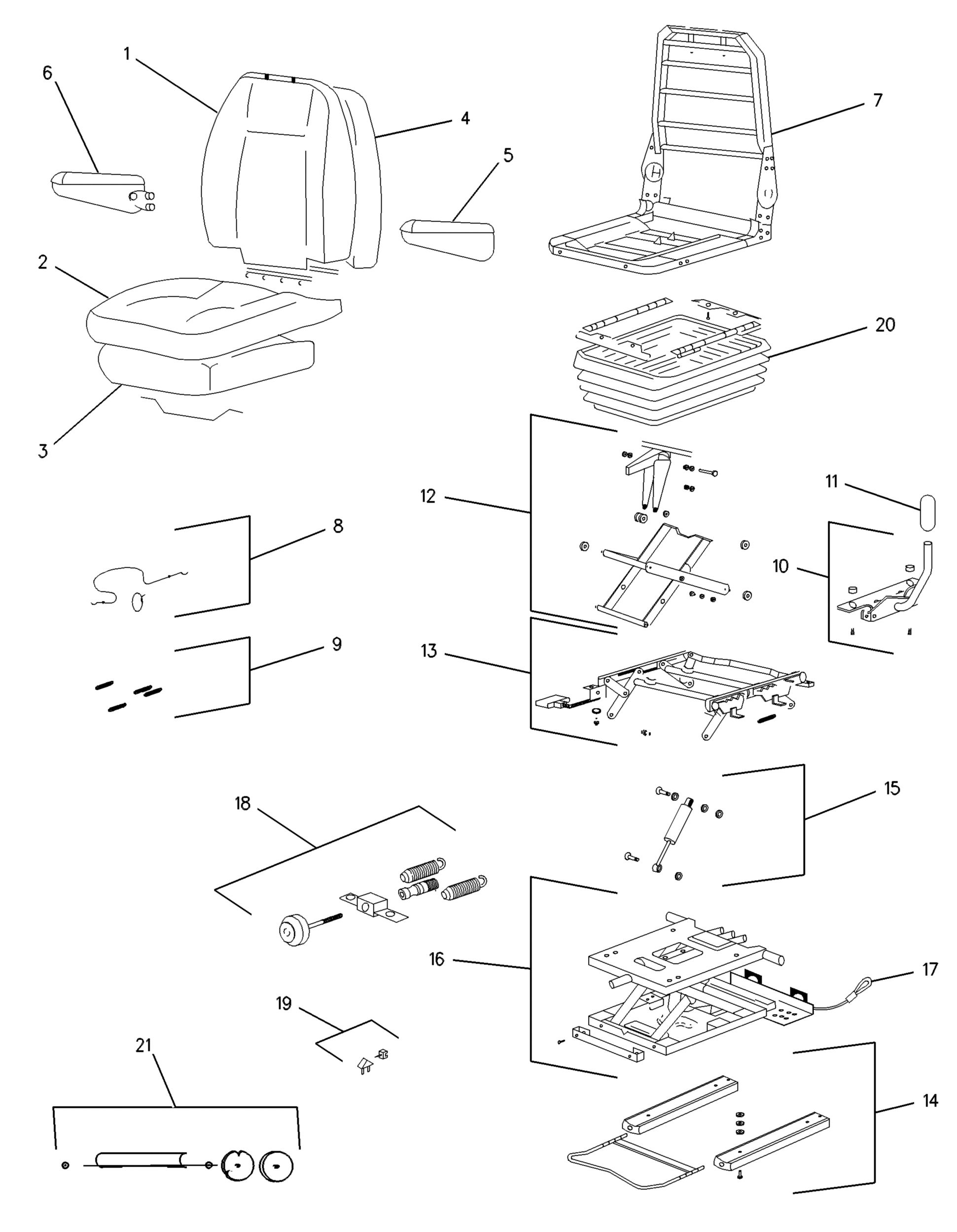 Сиденье в сборе (подвеска)