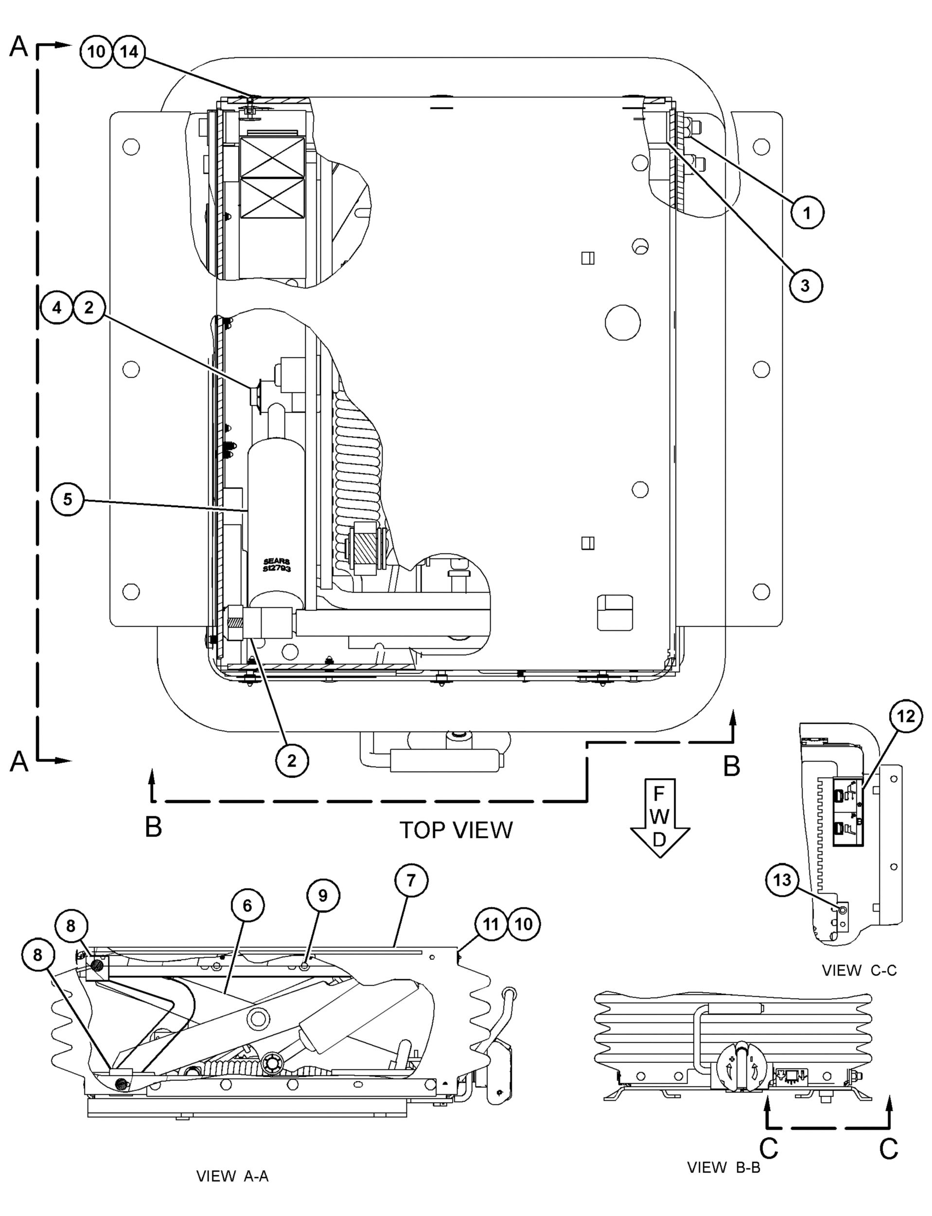 302-7458: Подвеска в сборе — сиденье