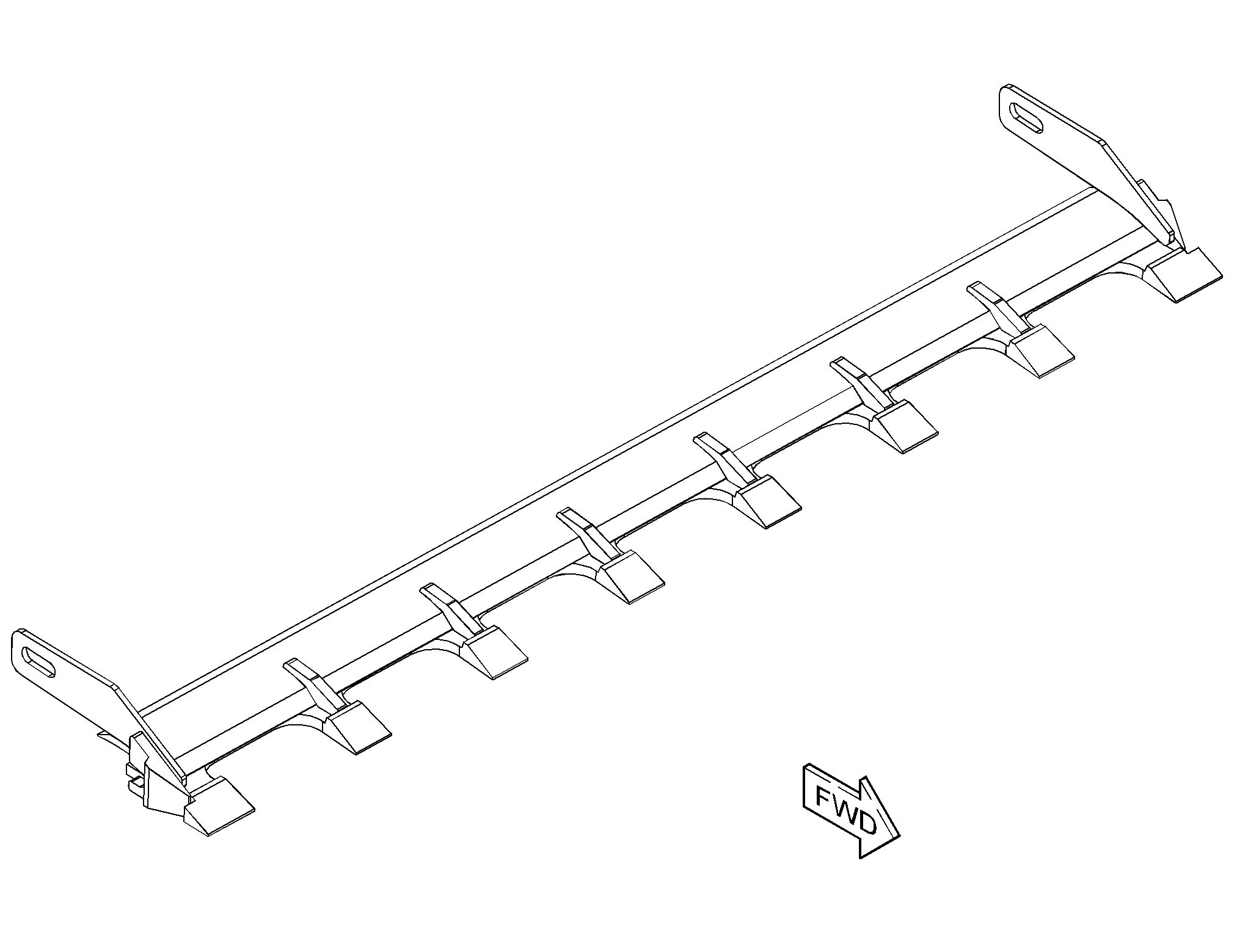Кромка с зубьями в сборе (полустреловидными, 84")