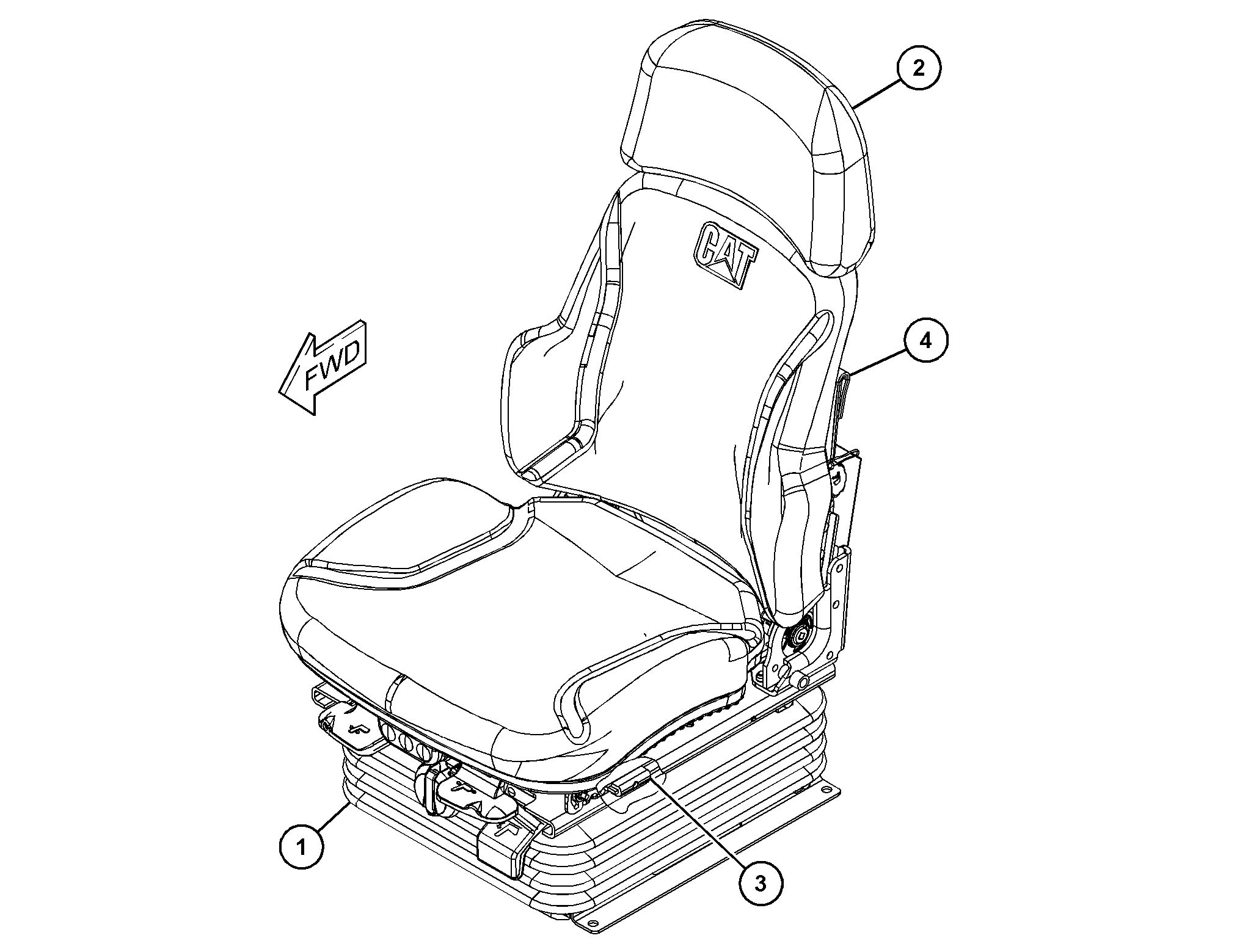 443-8261: Seat Group-Suspension | Cat® Parts Store