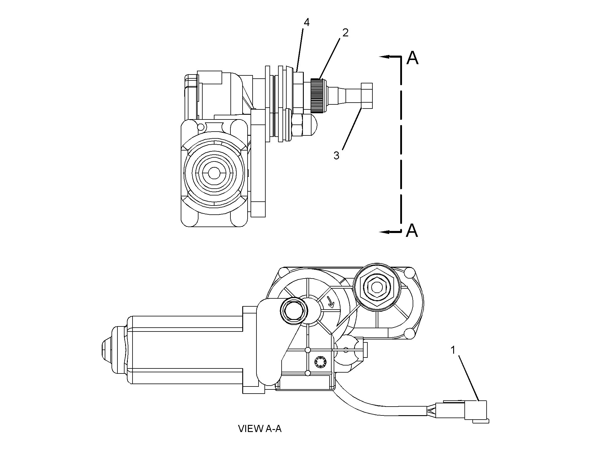 Электродвигатель стеклоочистителя в сборе