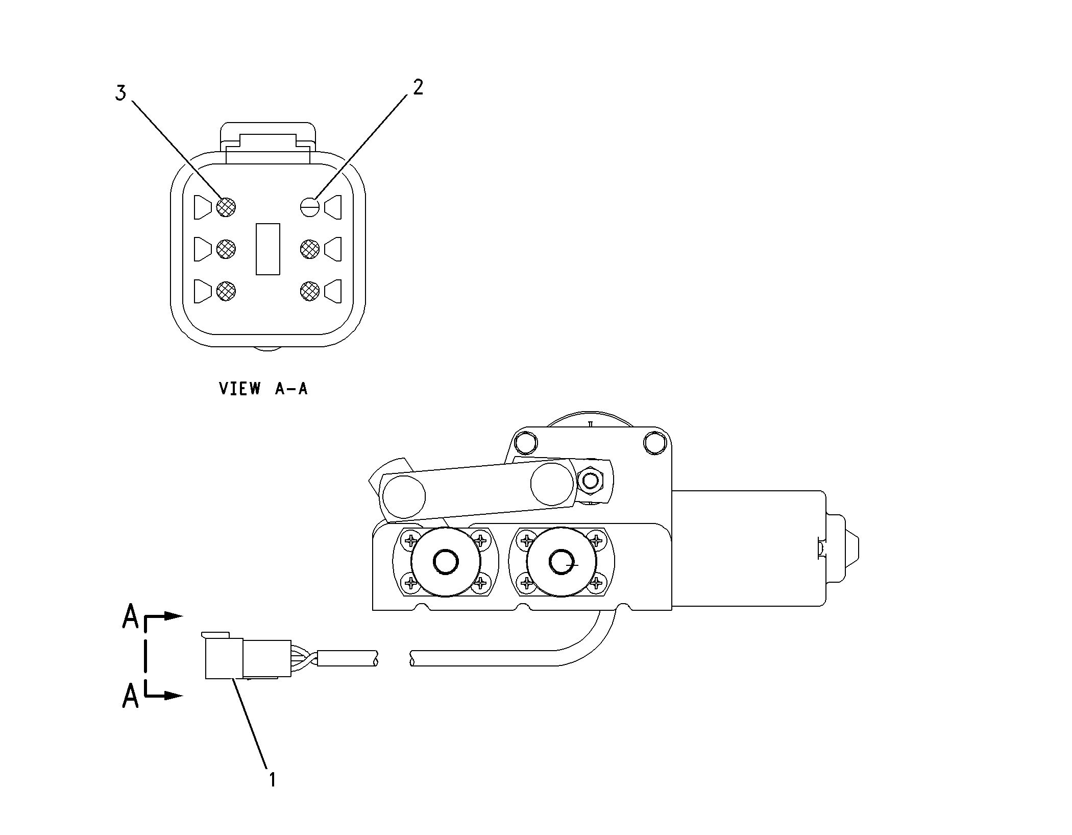 Электродвигатель стеклоочистителя в сборе