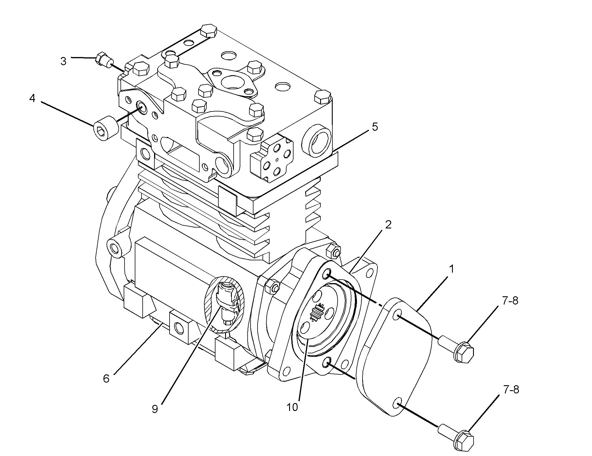 4P-5435: 空气压缩机组件