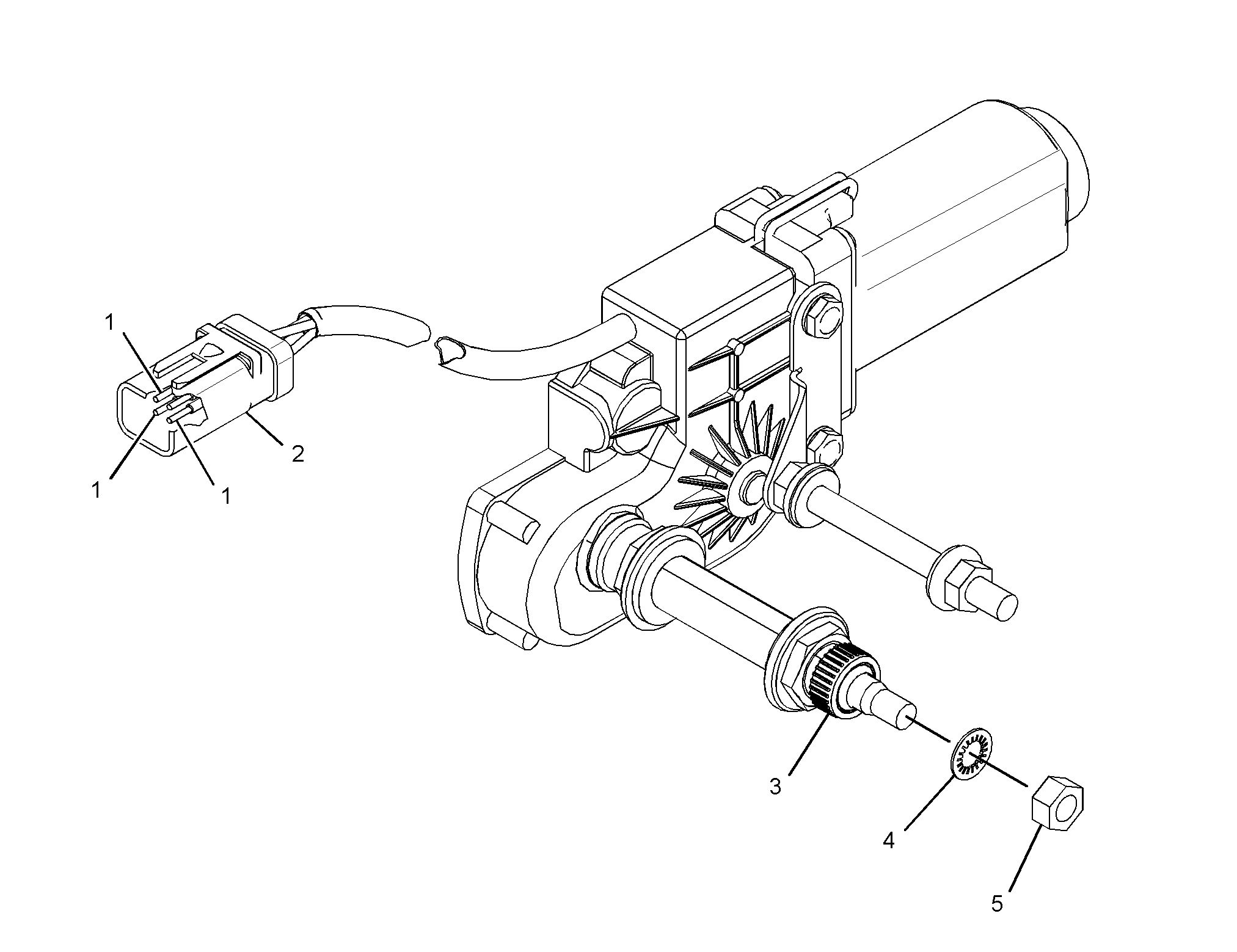 330-5020: Электродвигатель стеклоочистителя в сборе