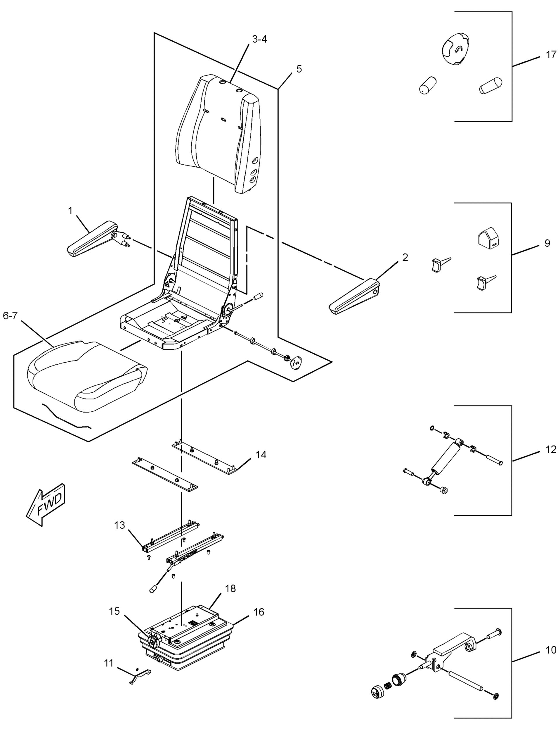 Сиденье в сборе (подвеска)