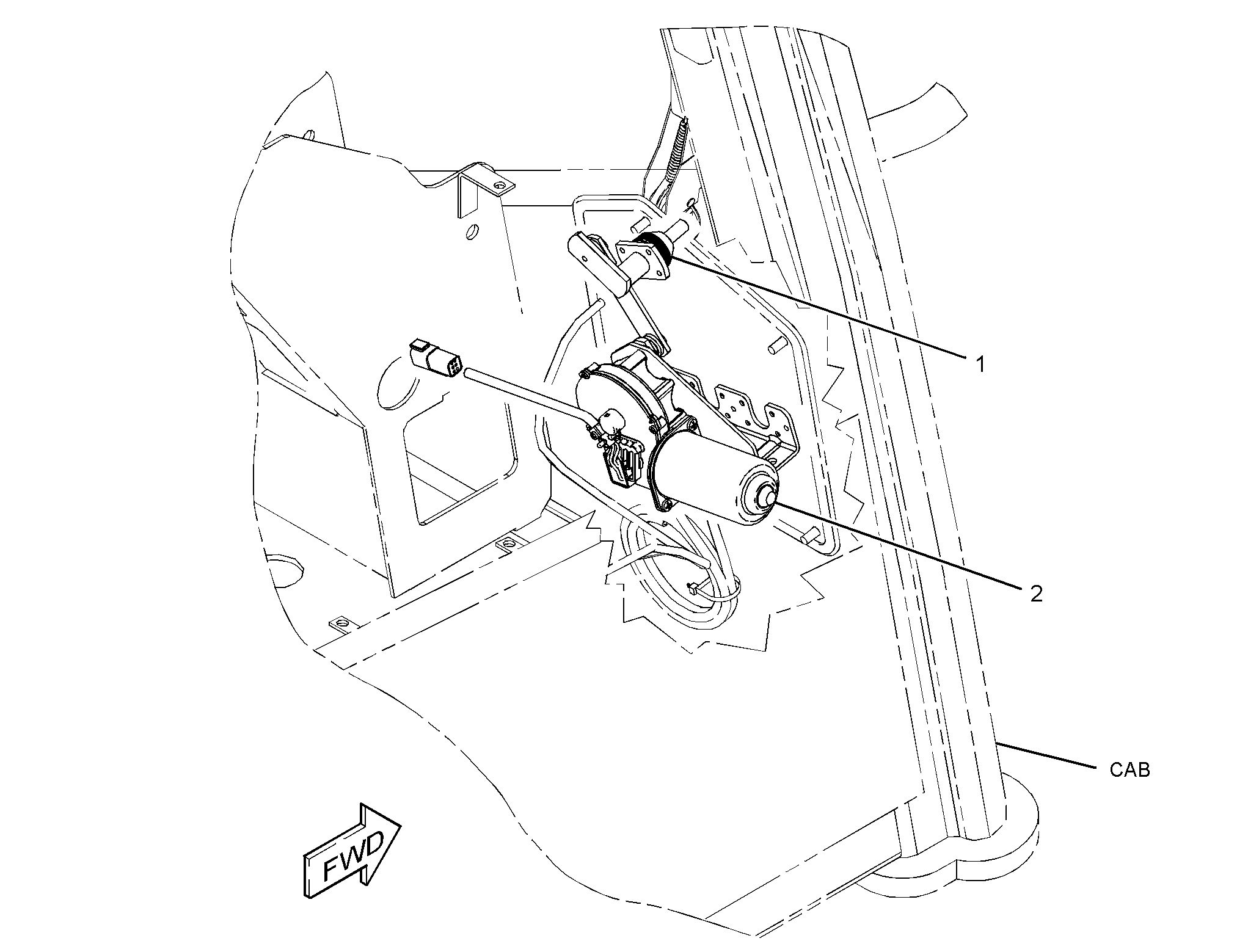 Электродвигатель стеклоочистителя в сборе