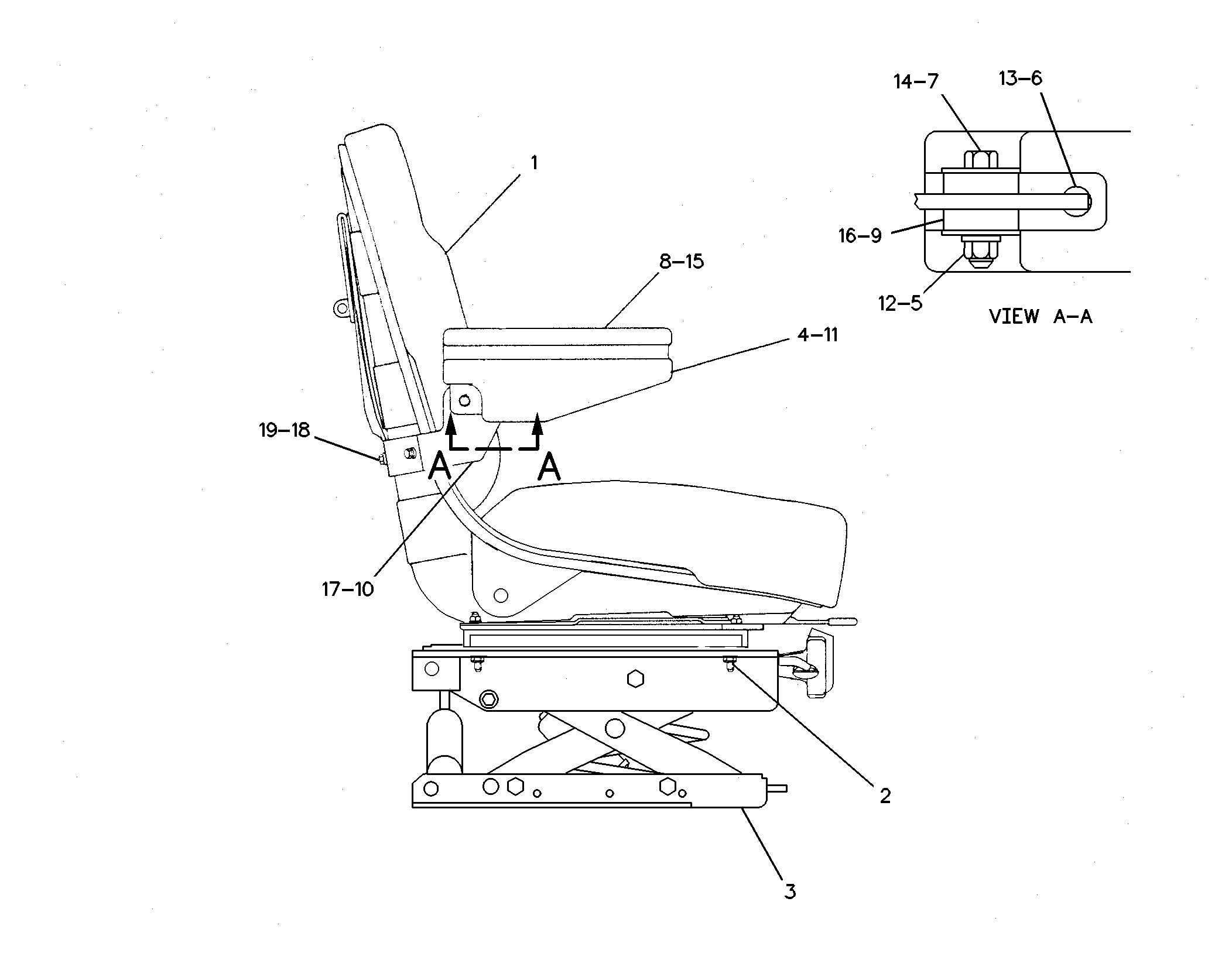 Сиденье в сборе (подвеска)