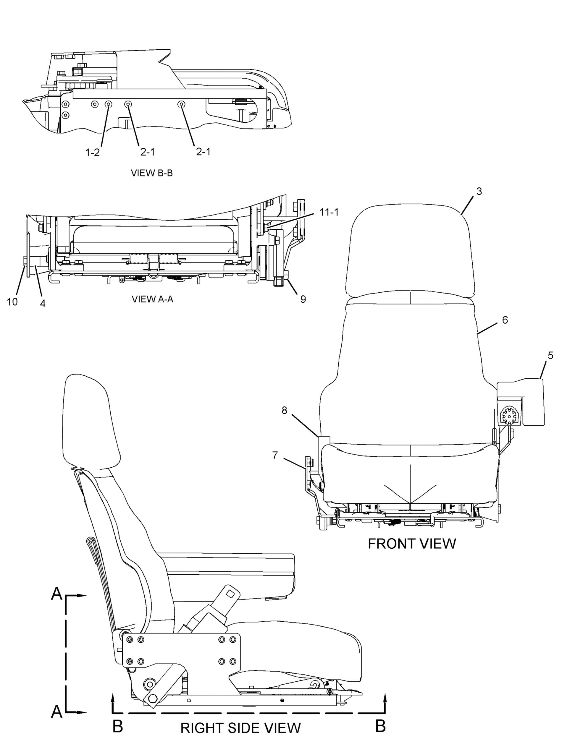 CAT Caterpillar Suspension Seat Replacement Cushion Kit, COMPACT WHEEL  LOADER #JTG