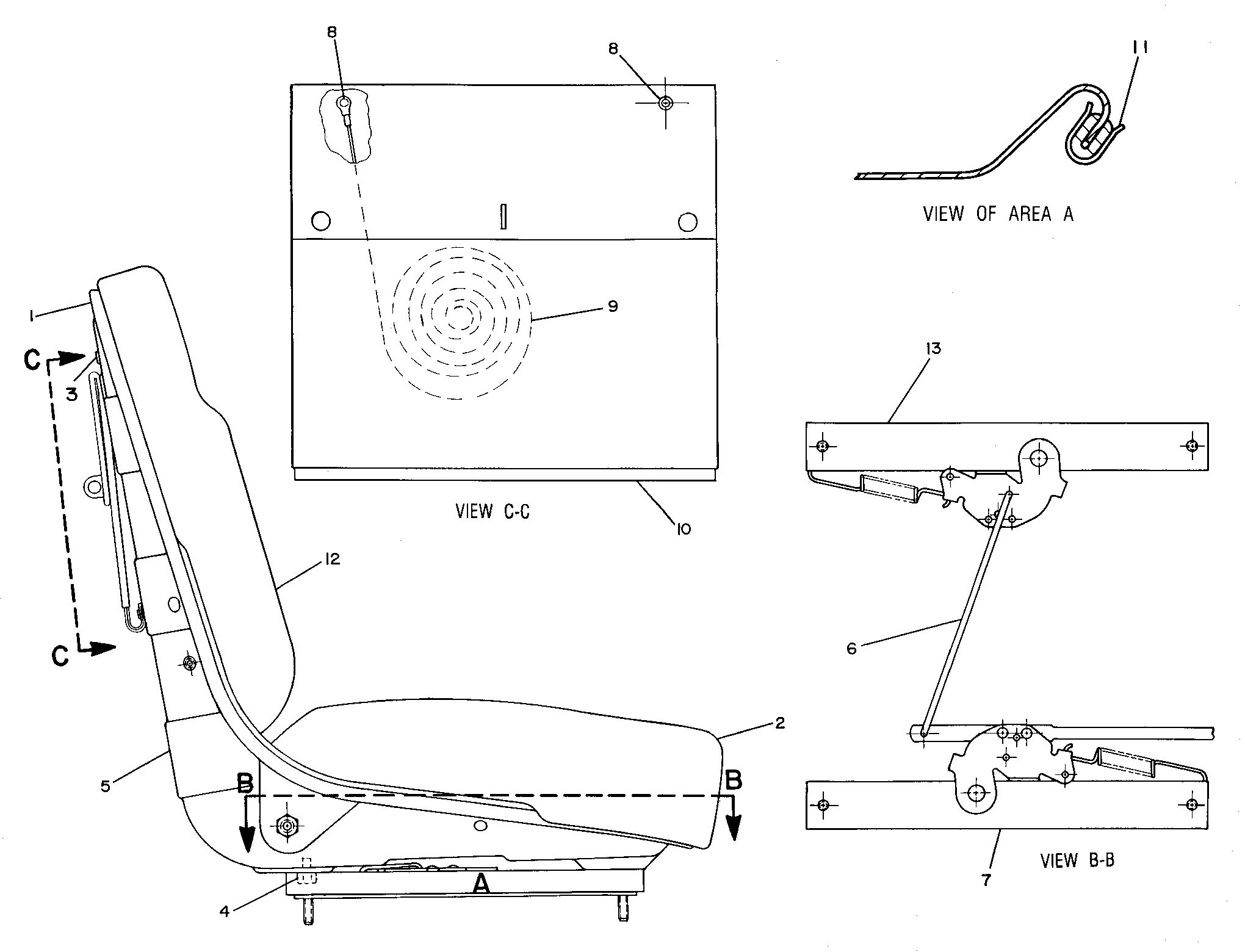 Сиденье в сборе (регулируемое)