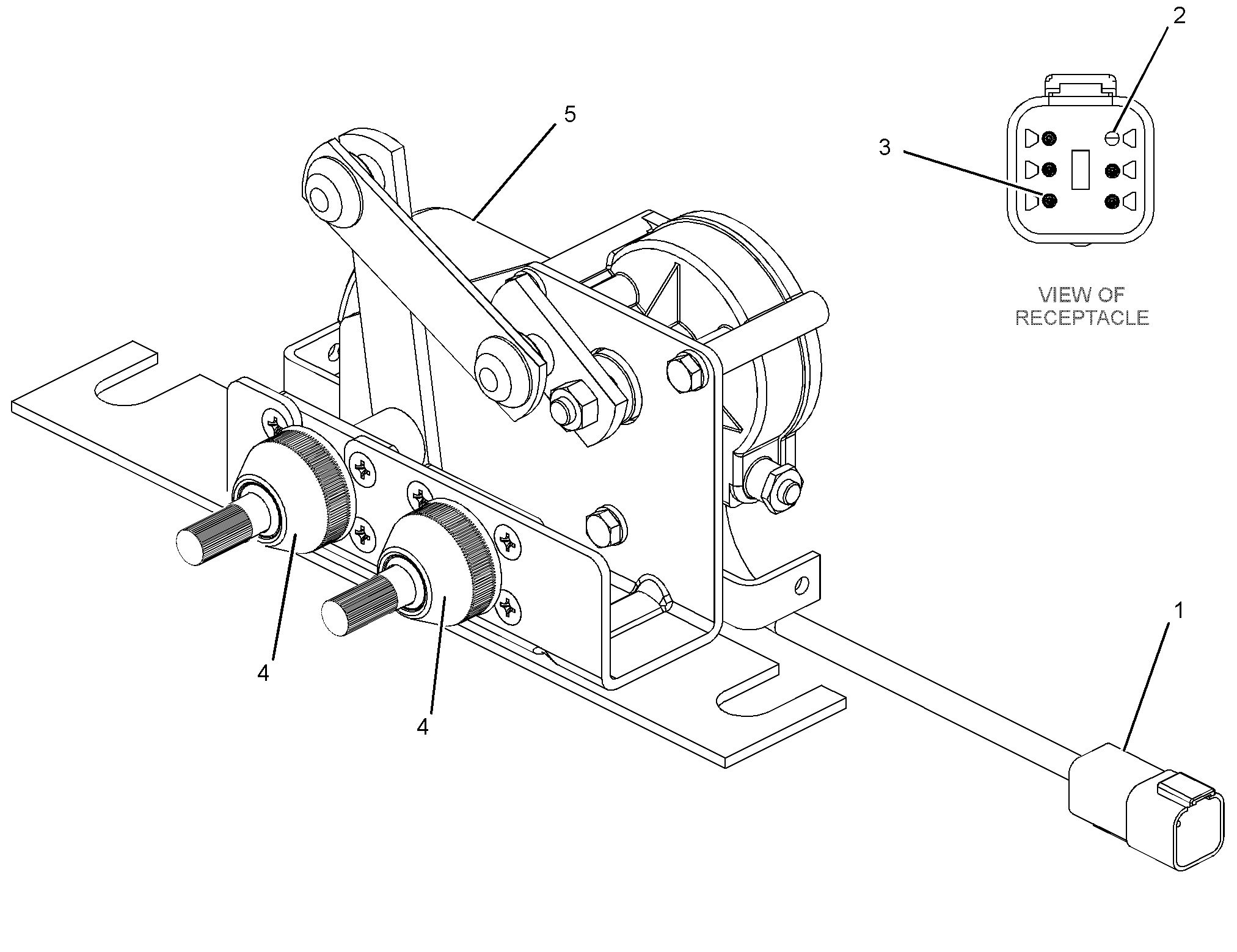 Электродвигатель стеклоочистителя в сборе