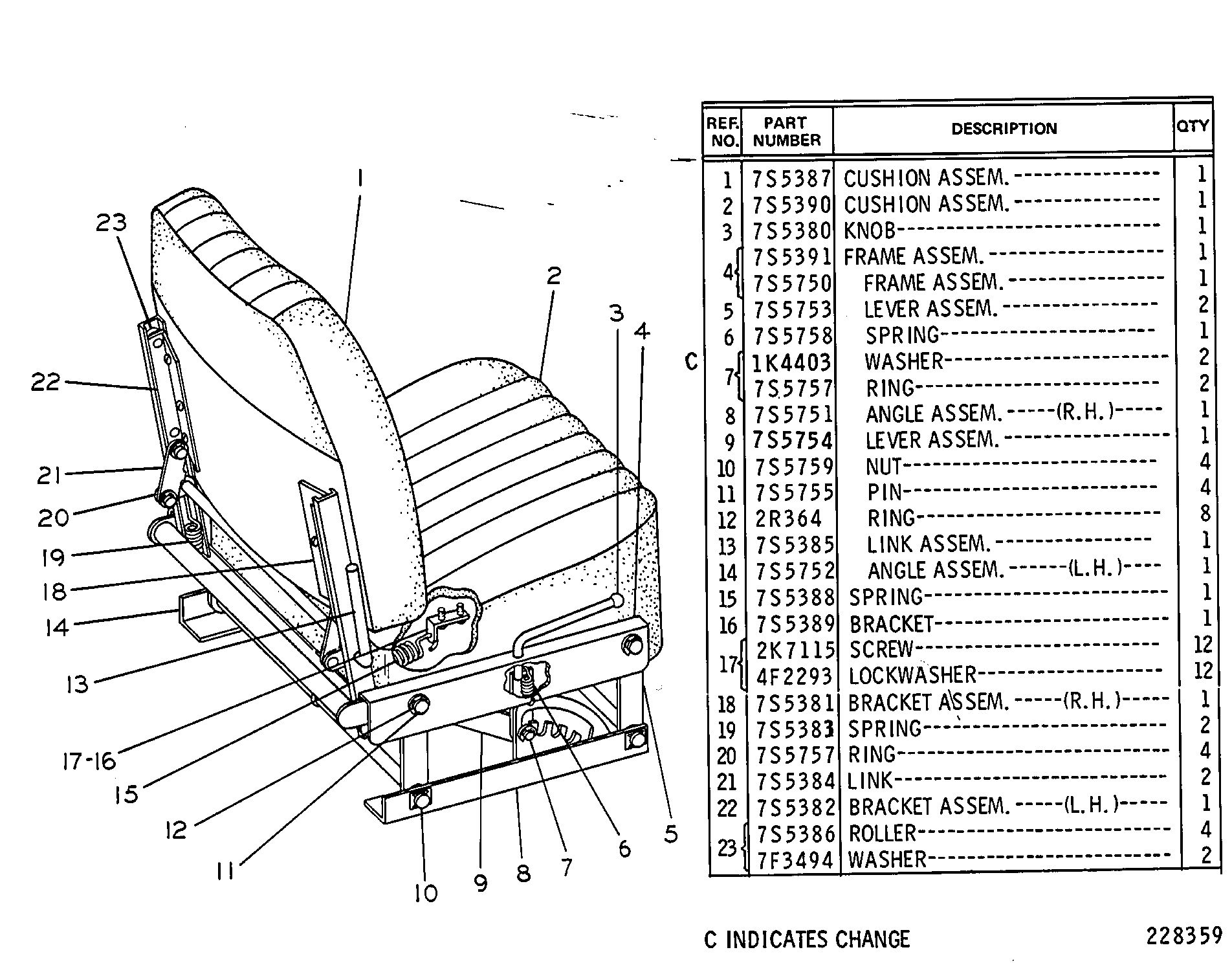 5S-0045: Seat Assembly (Adjustable) | Cat® Parts Store