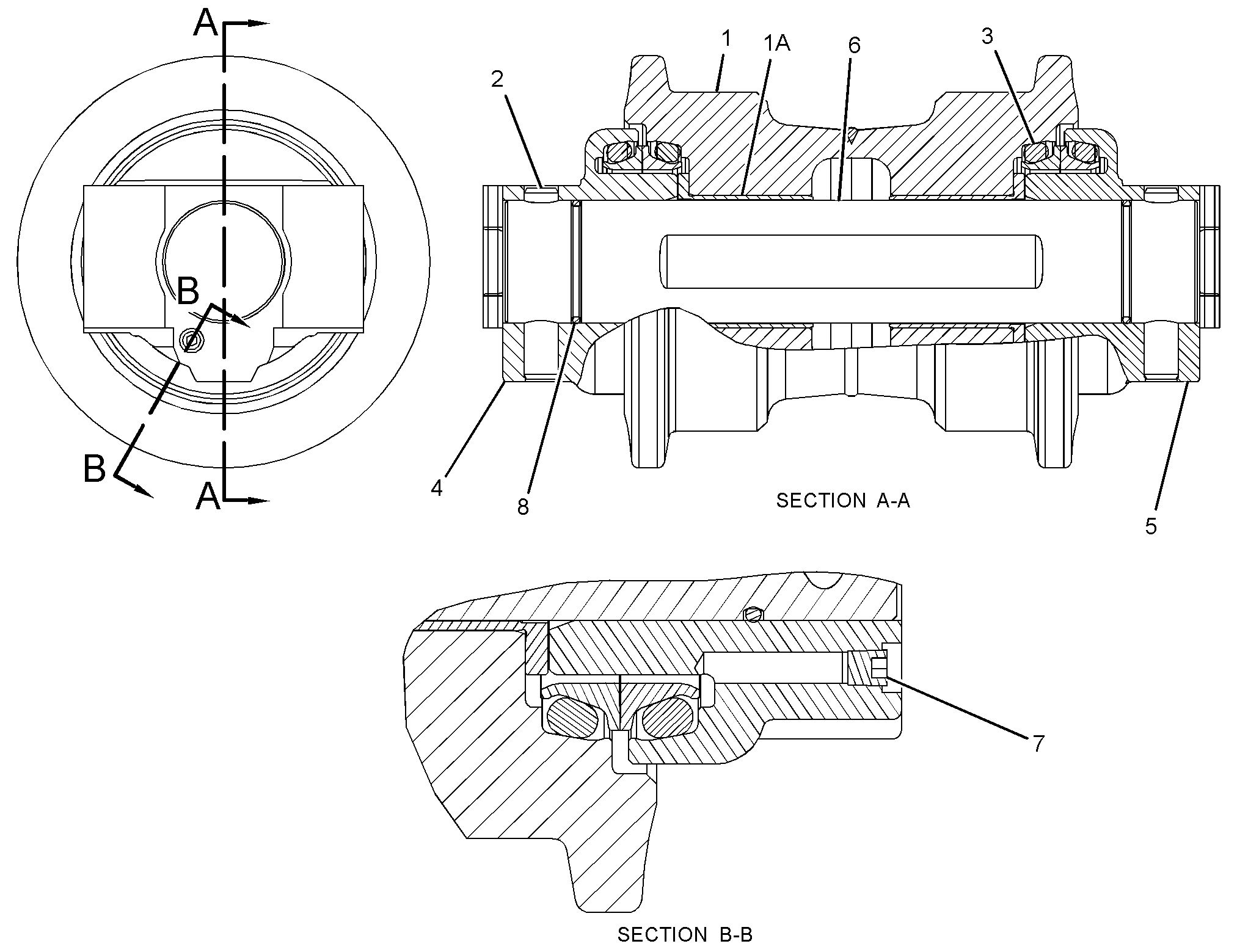 459-5714: Каток опорный одноребордный