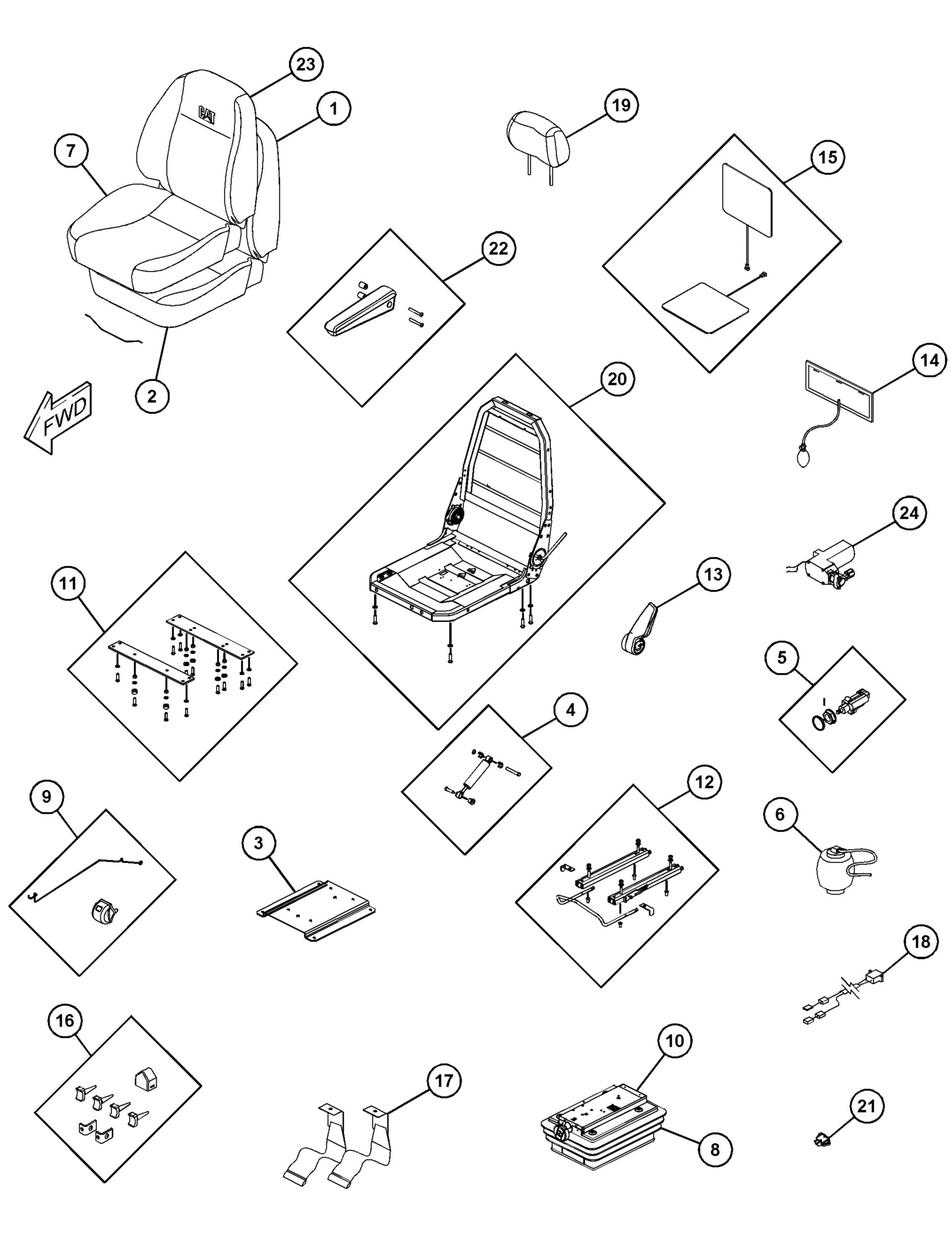 Подрессоренное сиденье в сборе