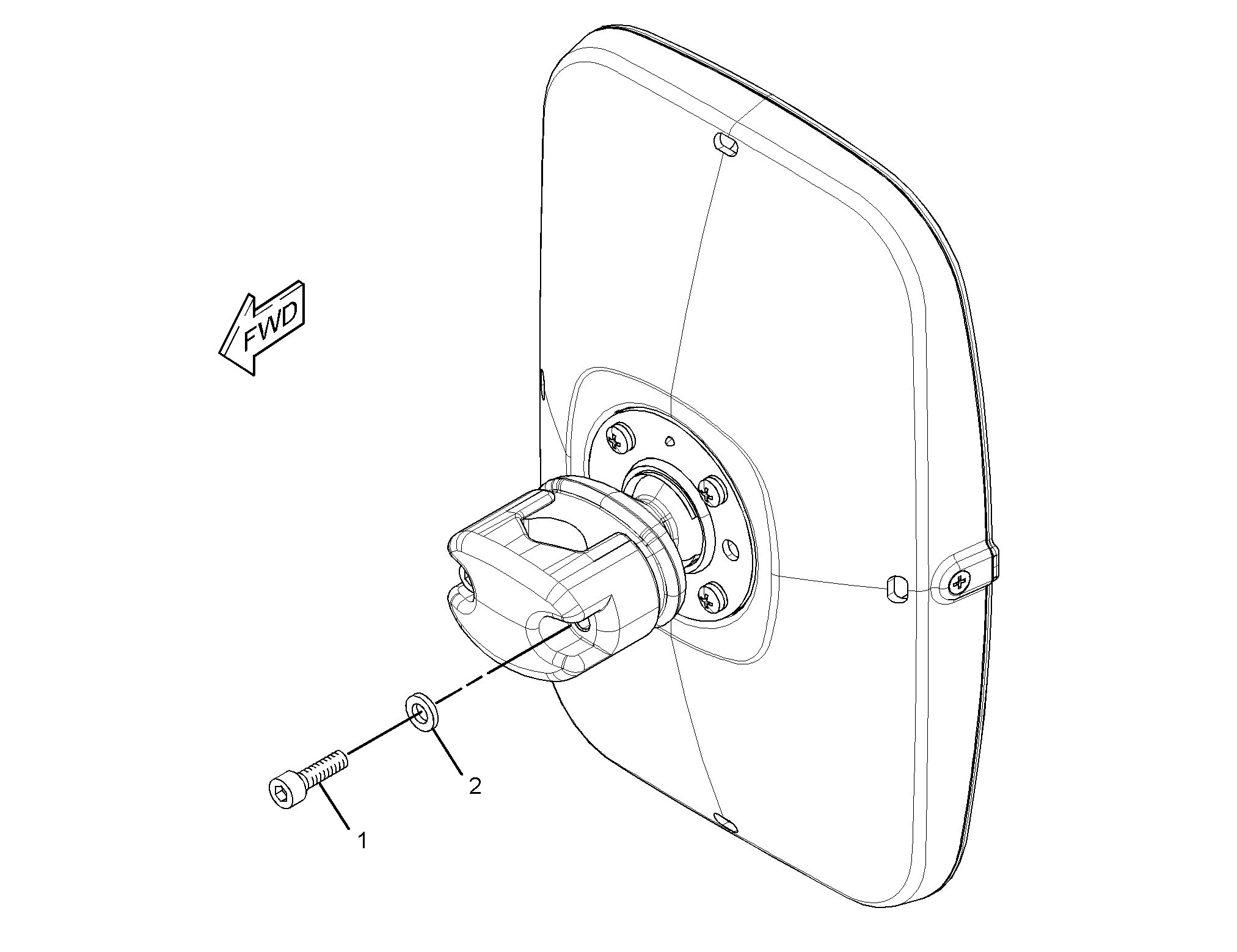 443-7858: Зеркало заднего вида кабины
