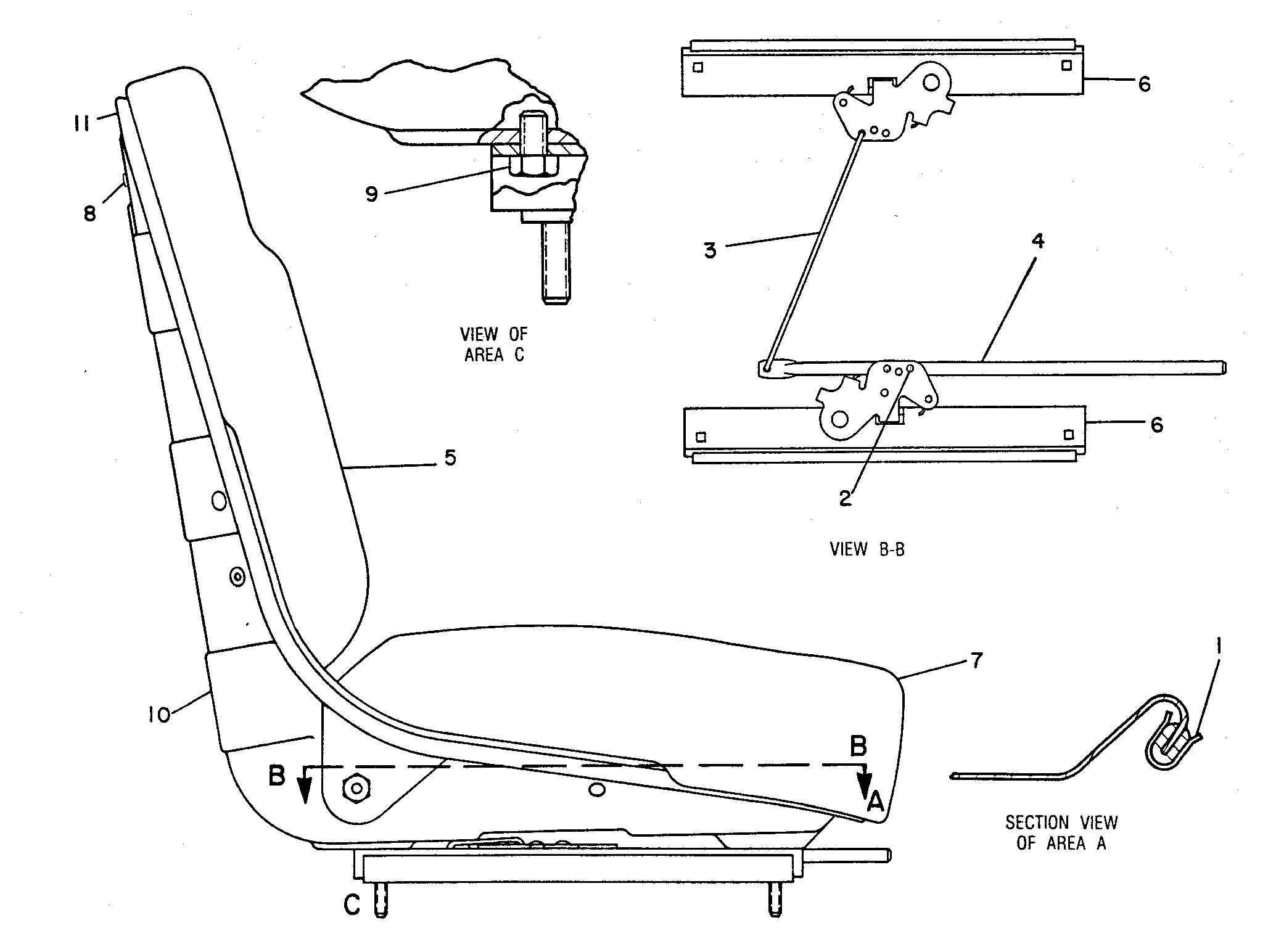 9V-8787: Сиденье в сборе (регулируемое)