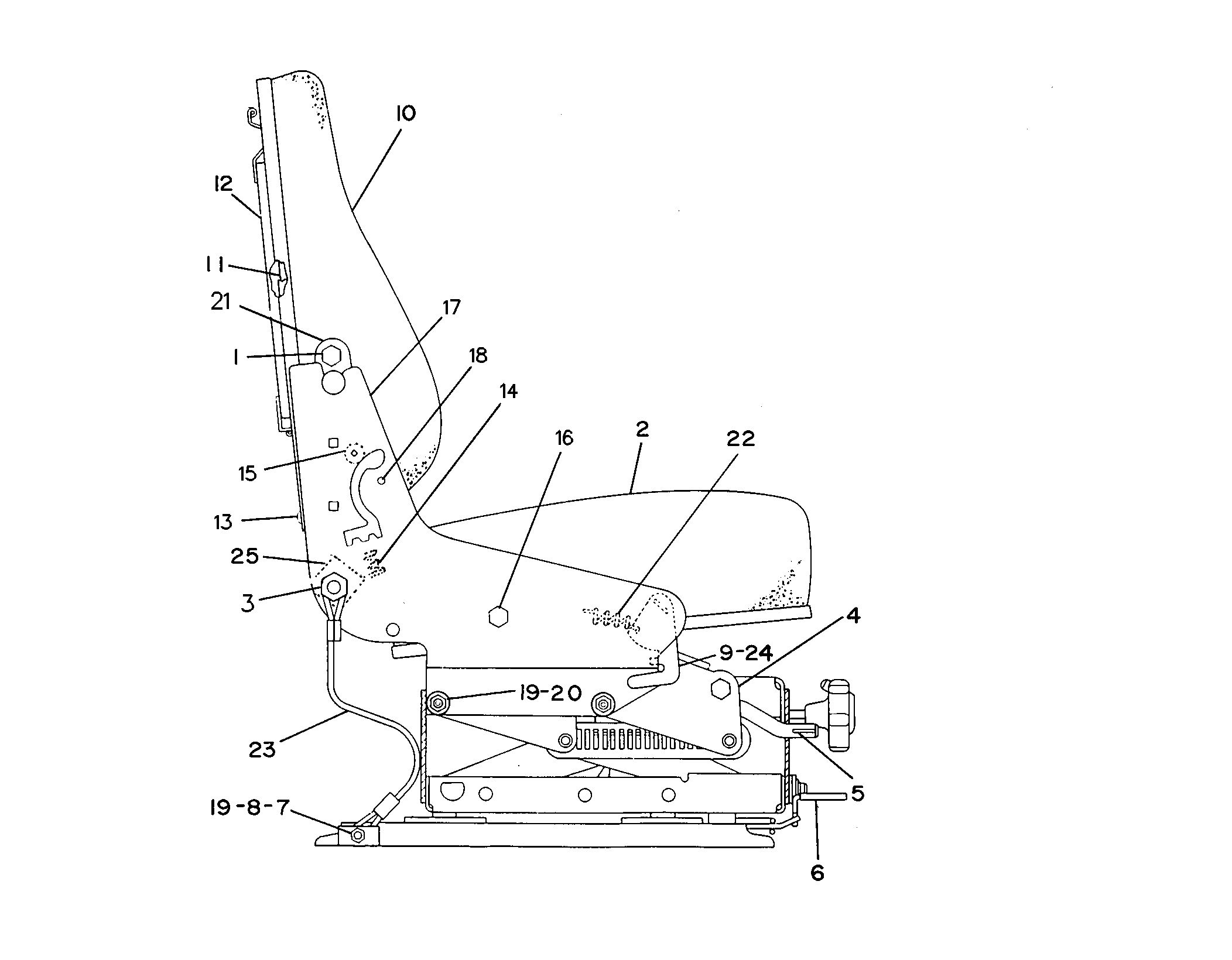 Подрессоренное сиденье в сборе