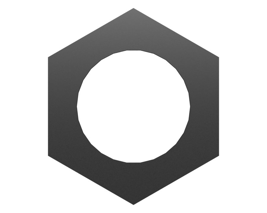 Шестигранная гайка с резьбой 1-1/4-7