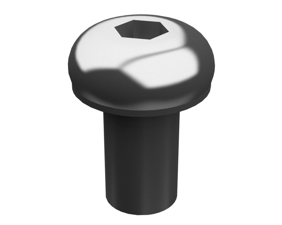 6V-1193: Винт с плоской головкой и наружной резьбой 3/8-16" с фиксирующим патчем