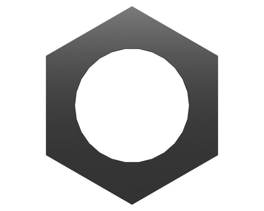 Шестигранная гайка с резьбой 7/8-9