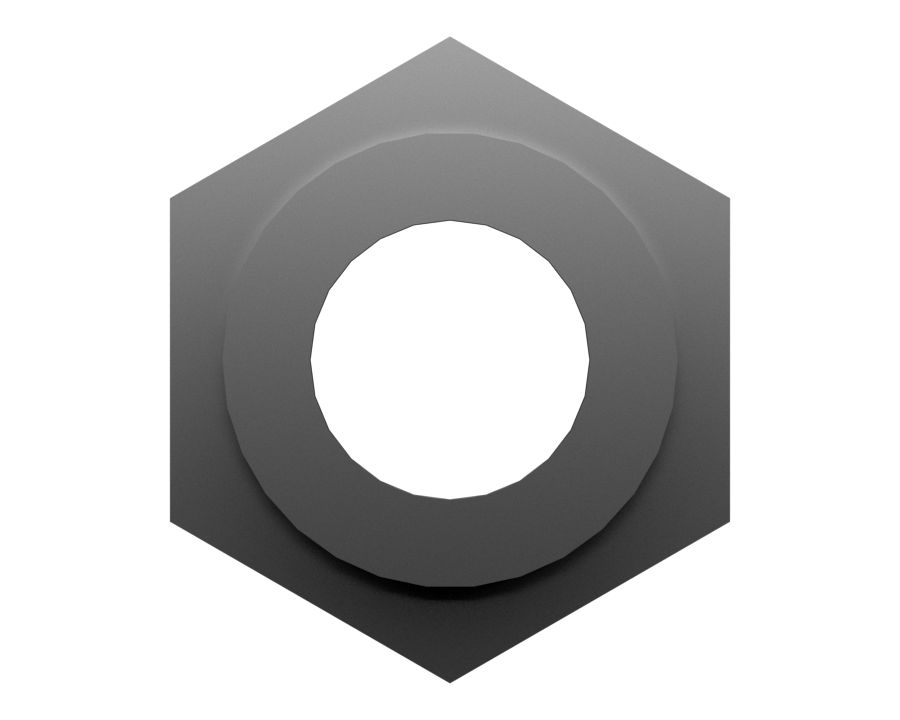 Шестигранная приварная гайка с резьбой 1/4-20