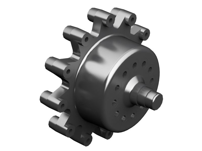 Литое ведущее колесо шириной 220,8 мм