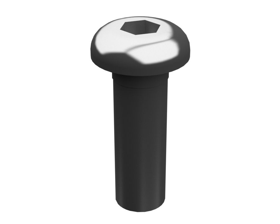 Черный винт с полукруглой головкой длиной 19,05 мм