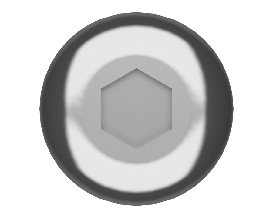 Черный винт с полукруглой головкой длиной 19,05 мм