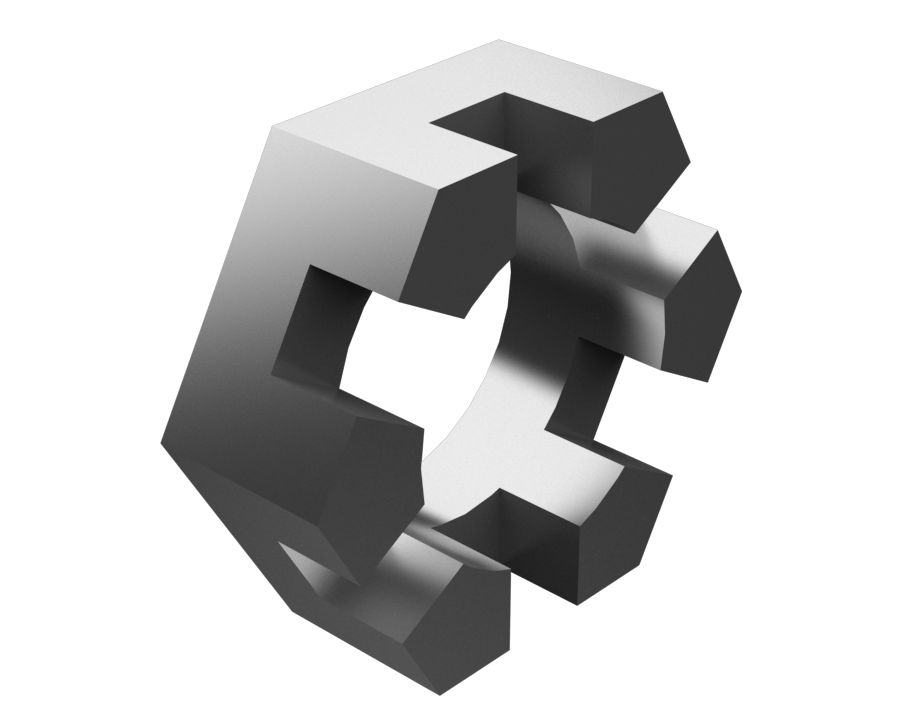 Стопорная гайка корончатая шестигранная с резьбой 1-1/8-12