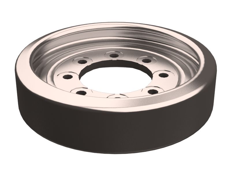 Заднее направляющее колесо 254 мм с внешним диаметром