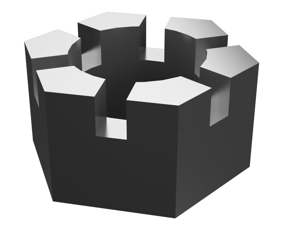 Стопорная корончатая шестигранная гайка с резьбой 7/8-14