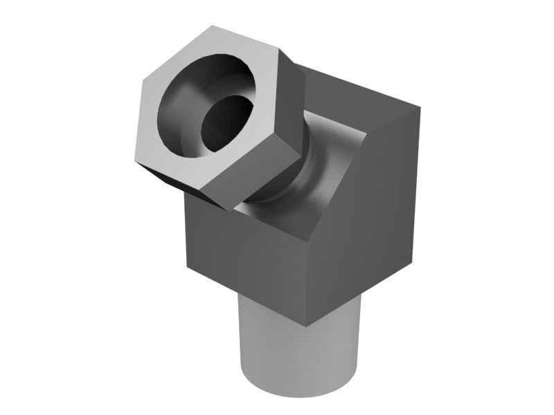 Переходной коленчатый патрубок длиной 33,50 мм с углом 45°