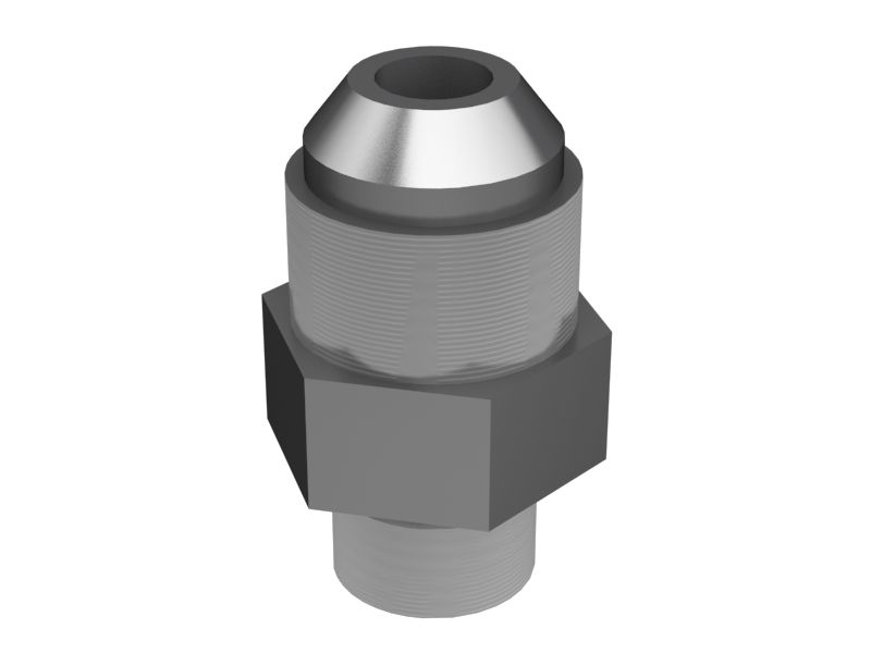Шестигранный прямой переходной патрубок 20,64 мм из плакированной стали