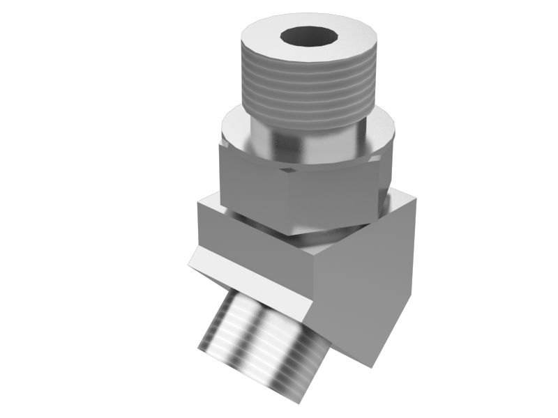 6V-8624: Adaptador de codo ORFS a STOR de 45 grados