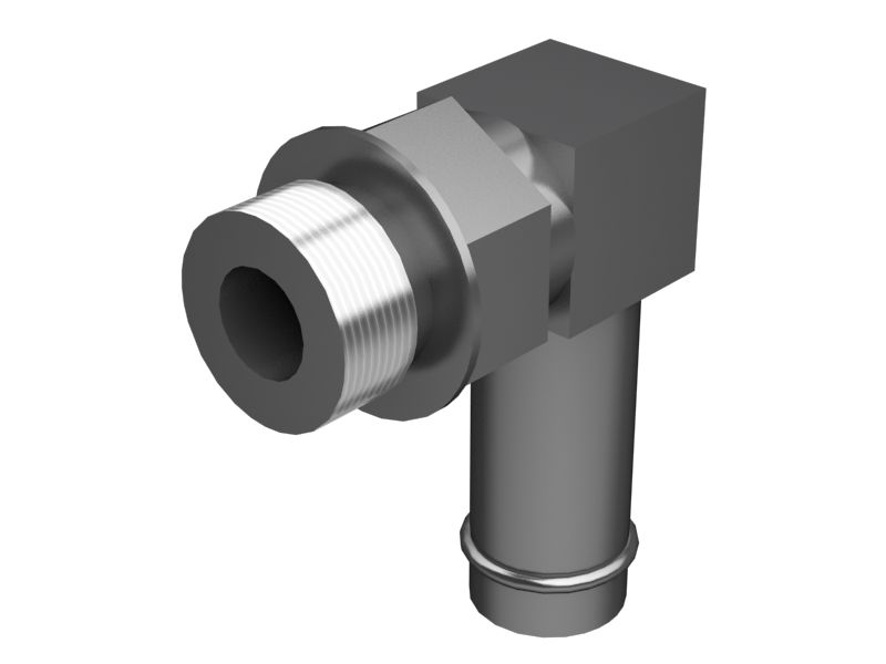 Переходной коленчатый патрубок 90° (STOR, развальцовка для шланга)