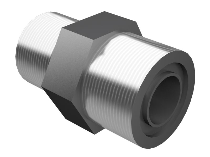 Стальной прямой плоский переходник с шестигранной гайкой 26,99 мм