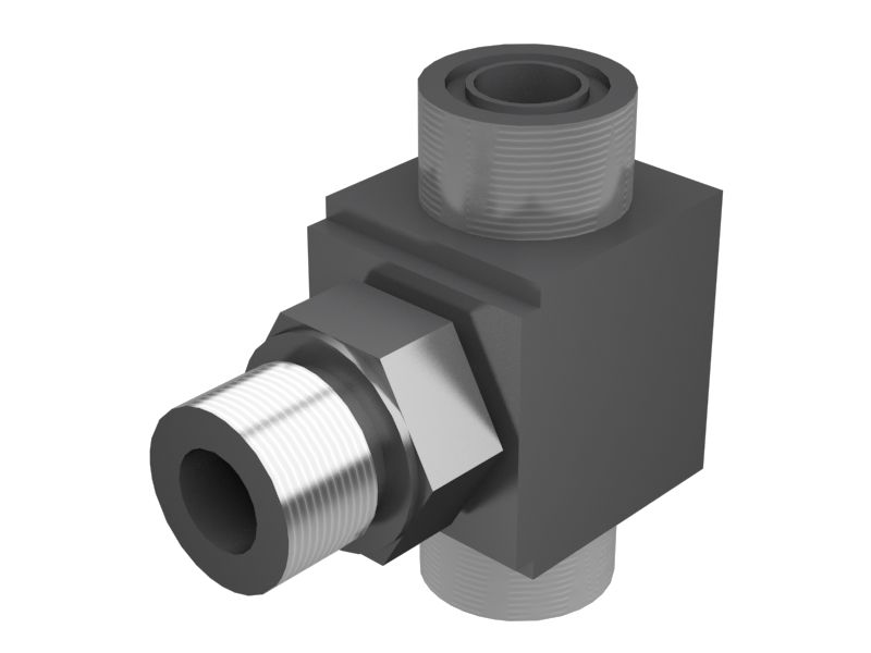 Тройниковый переходник жидкостной системы с шестигранной гайкой 26,99 мм