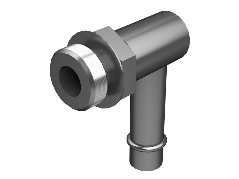 Переходной коленчатый патрубок 90° (STOR, развальцовка для шланга)